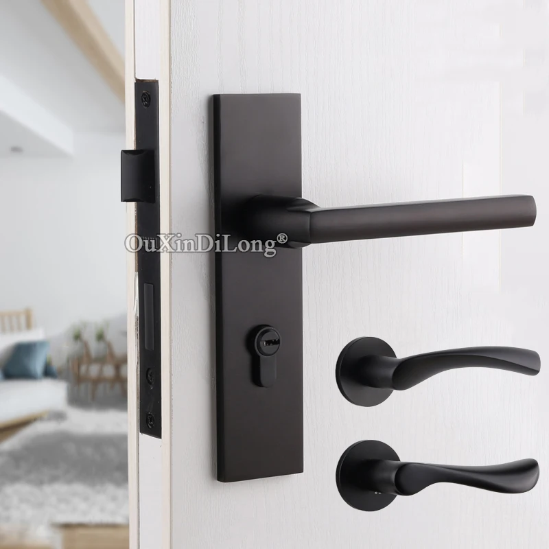 Us 107 68 30 Off Elegant European Mute Mortise Door Lock Set Interior Solid Wooden Living Room Bedroom Bathroom Silent Door Lock With Key No Key In