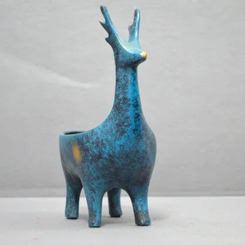 

Resin Elk Scuplture Storage Tray Desktop Ornaments Table Figurines Ring Necklace Storage Bowl Craft Decoration Cute Nordic Home