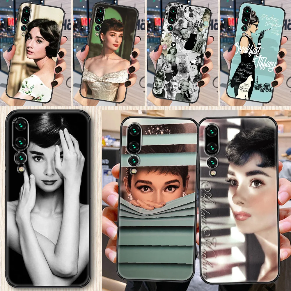 Чехол для телефона Одри Хепберн Huawei P Mate P10 P20 P30 P40 10 20 Smart Z Pro Lite черный трендовый