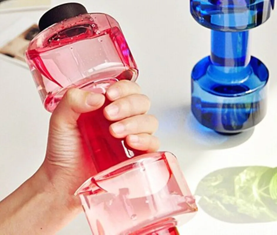 

Dumbbell Shaped Kettle Outdoor Sports Camping Hiking Cycling Plastic 550ml Large Capacity Sport Water Bottle for Women