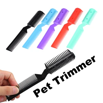 

Hot Sell double-sided pet comb Hair Trimmer dog supplies grooming Combs 2 Razor Cutting dog accessories hair remover brush BS