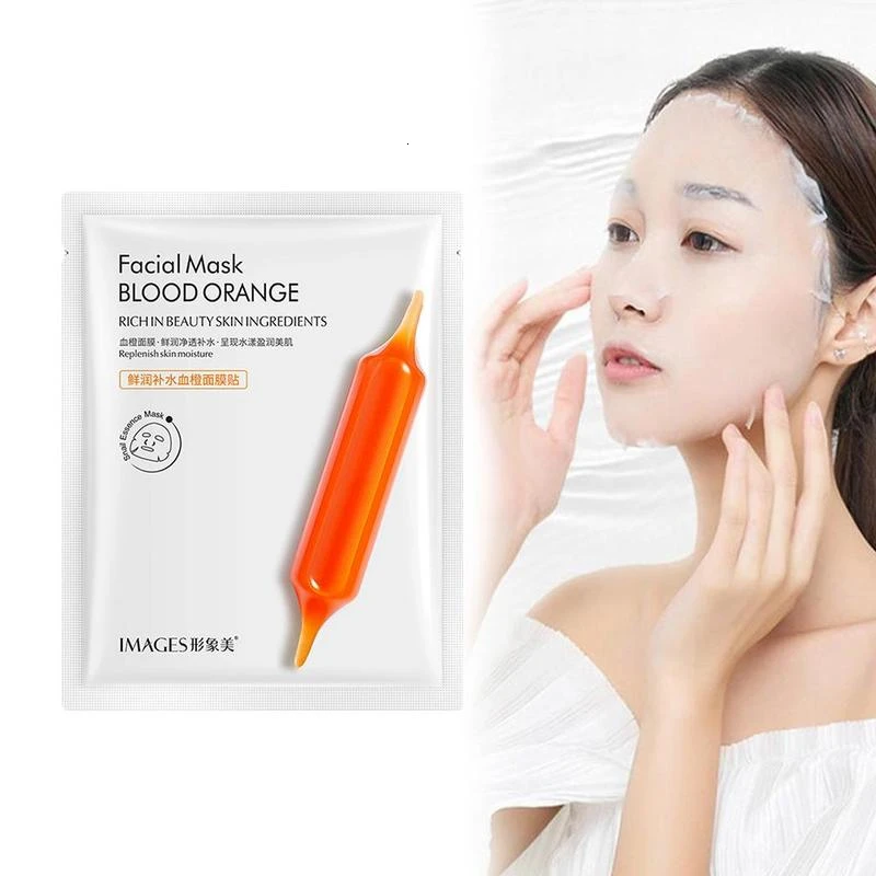 

Hot Orange Moisturizing Facial Mask Refreshing Soothing Fruit Extracts Face Masks Nourish Whitening Anti Aging Women Skin Care