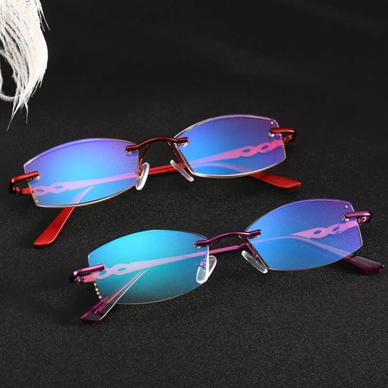 

Роскошные женские очки для чтения, очки для чтения с алмазной резкой, без оправы, + 1 + 1,5 + 2,0 + 1 + 1,5 + 2,0 до + 4,0, очки для чтения + коробка