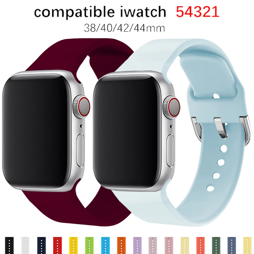 Sport-Band Bracelet-Strap Watch-Series Apple Soft-Silicone 44mm Wrist 40mm 42mm for 123/4/5