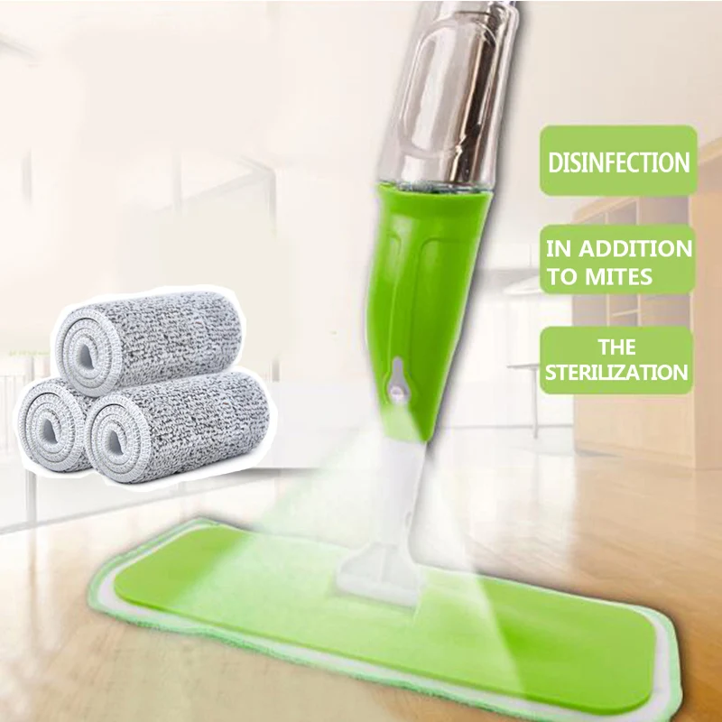 

Spray Mop with Reusable Microfiber Pads 360 Degree Metal Handle Mop for Home Kitchen Laminate Wood Ceramic Tiles Floor Cleaning