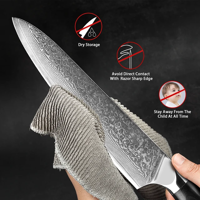 67-layer Damascus Steel Chef's Knife Japanese VG10 Steel Kitchen Knife  'tsunami' 8 Damascus Blade -  Norway