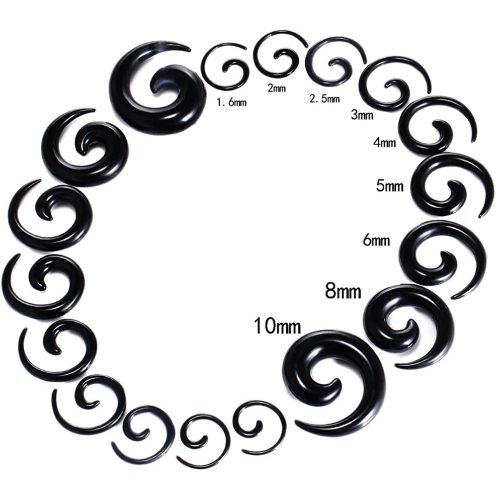 Body Piercing Earrings 1 Pair Goth Acrylic Earrings Spiral Taper Flesh Tunnel Ear Rings Piercing Stretcher Expander Stretching Plug Body Jewelry