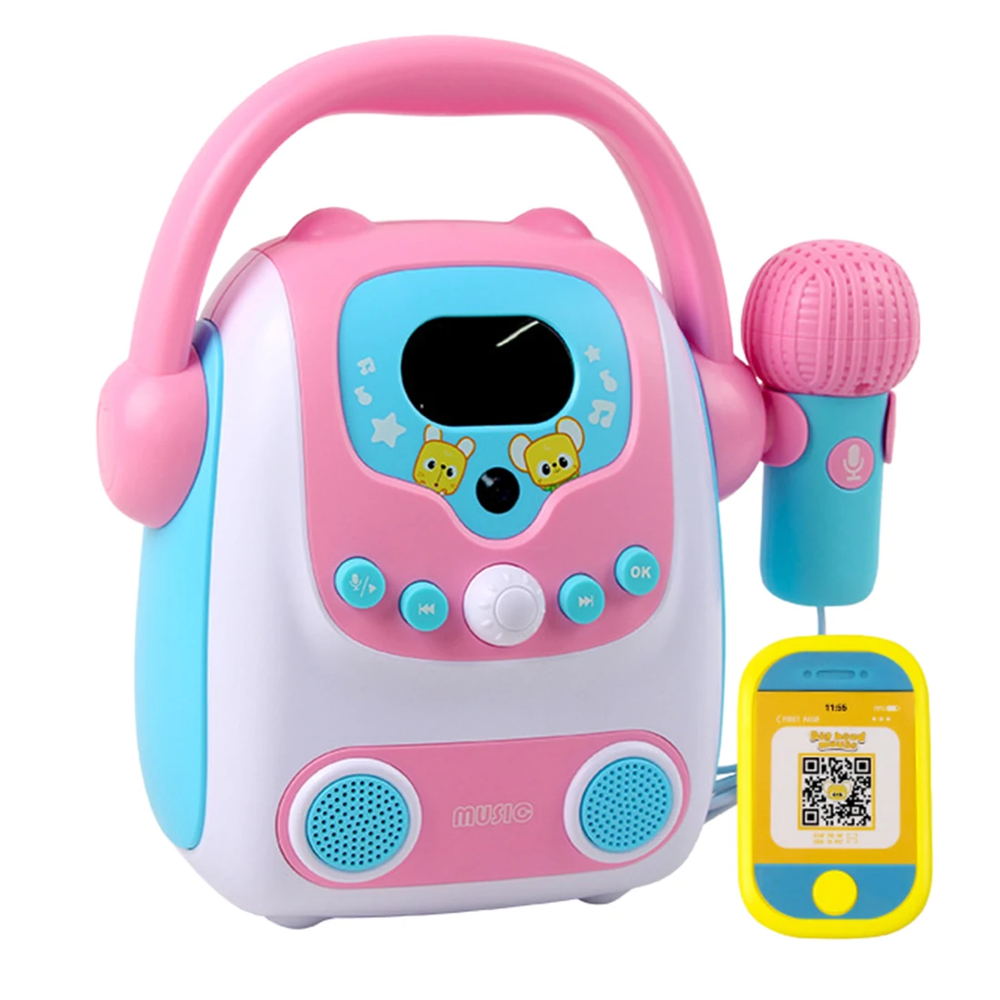 Micrófono Karaoke Altavoz Bluetooth juguete portátil Karaoke máquina de desarrollo música juguetes para niños regalo-rosa azul - AliExpress Juguetes y