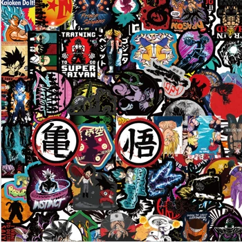 

100 PCS Japanese Animation Dragon Ball Sticker Super Saiyan Goku Anime Decals Stickers for Kids to DIY Laptop Suitcase Guitar