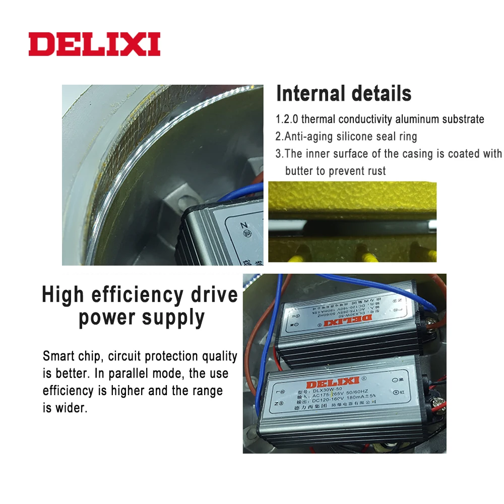 СВЕТОДИОДНЫЙ взрывозащищенный светильник DELIXI B LED 62 60W 80W 100W AC 220V ip66 WF1 огнестойкий