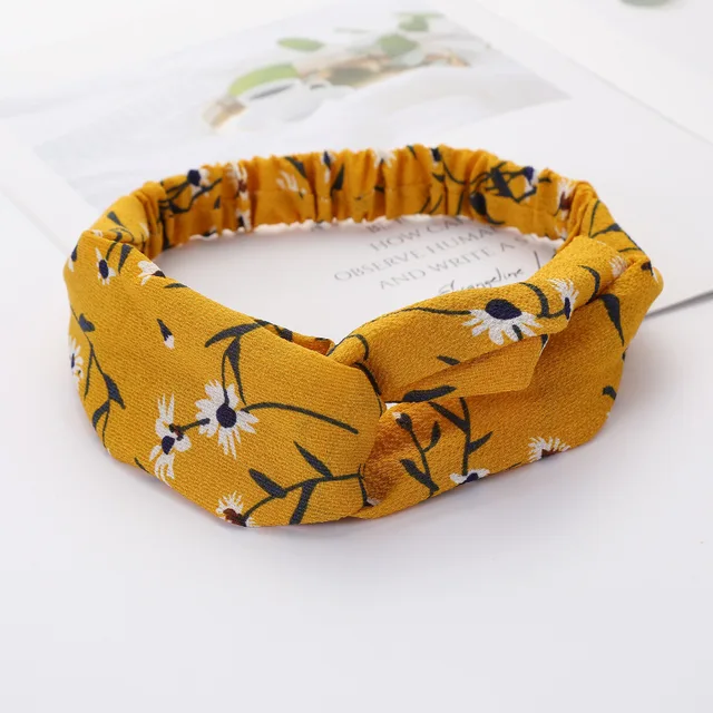 Women Cross Solid color Hair Bands Girls Print Flower Headbands Fashion Turban Make up Hair Accessories FD127 XCJ2