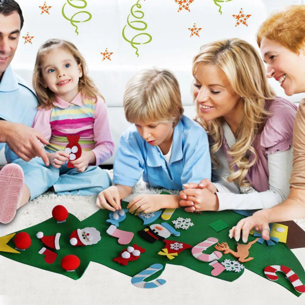 Поделки ручной работы, войлочные игрушки, Рождественский Декор, дерево для дома, настенное Рождественское украшение, креативные игрушки ручной работы