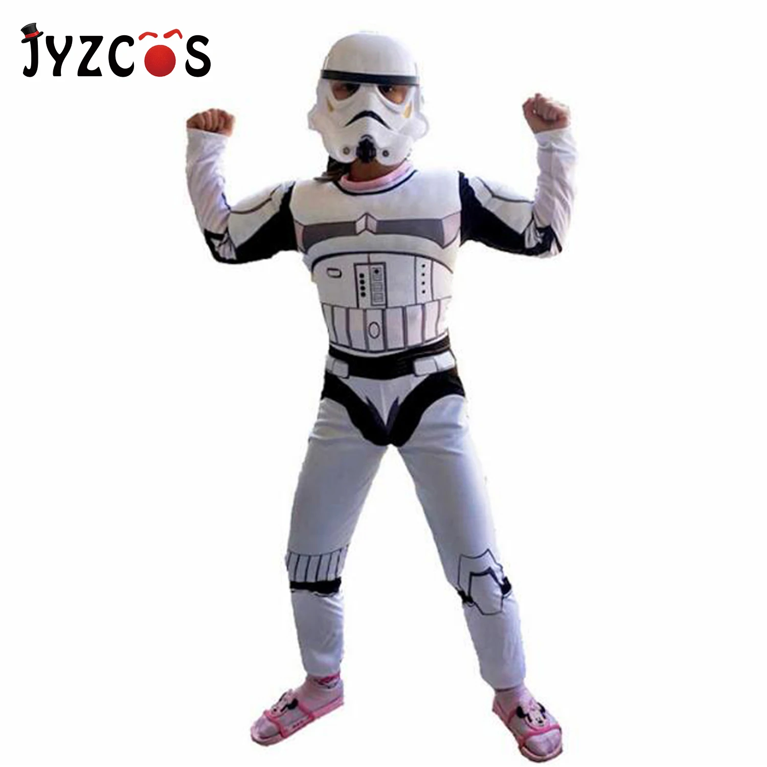 JYZCOS Звездные войны Клон солдат белый Storm Commando мужской мышечный костюм Детский