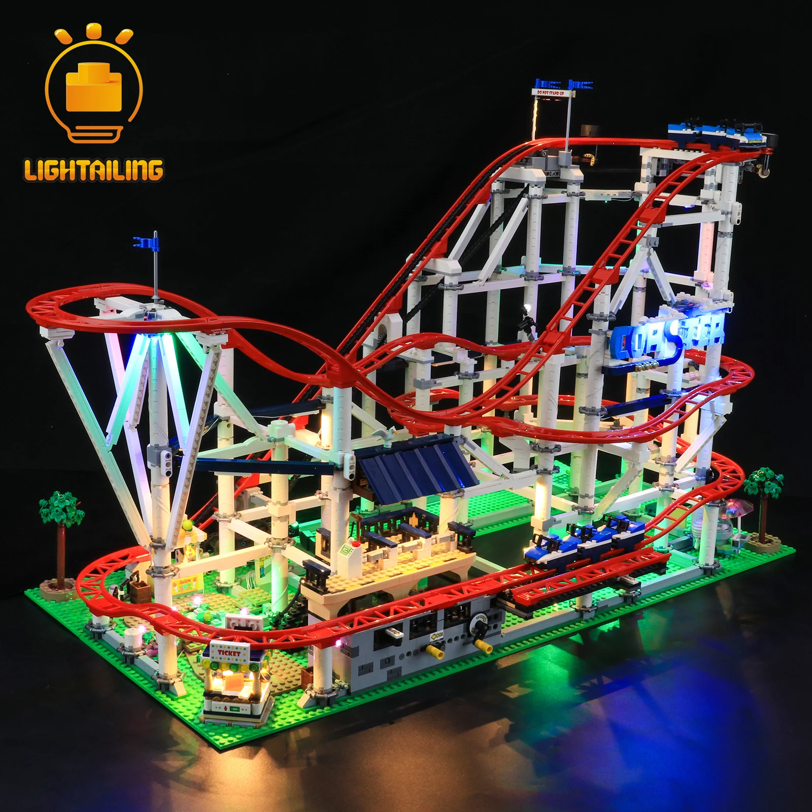 Kit de luz LED para crianças, Roller Coaster Building Block Set, Brinquedos não incluem o modelo, 10261