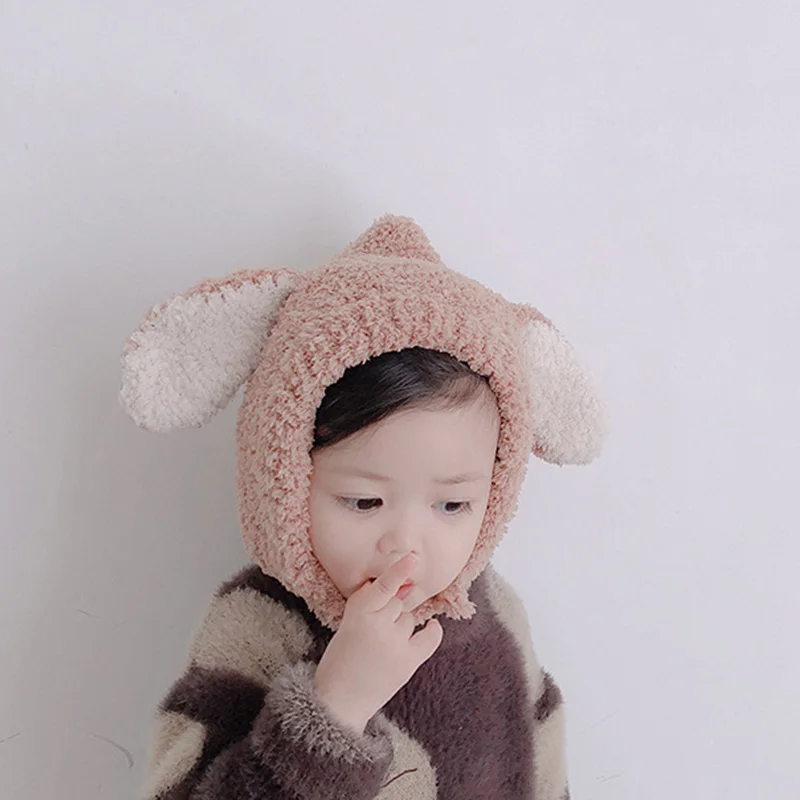 kids Winter Hats Cap for Kids Boys Girls Cute Rabbit Ears Earflaps Russian Hat Warm Bomber Hats for Girl Boy Cotton Snow Cap
