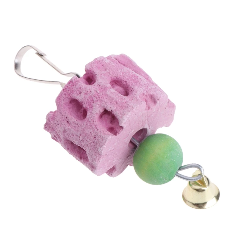 Loro piedra Mineral molienda boca Molar juguetes, jaula colgante pájaros periquito masticar W0YC