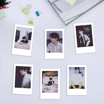 

10Pcs/Set New Arrival TFBOYS Small Card High Quality Photo Hand Account Material Homemade White Frame Card