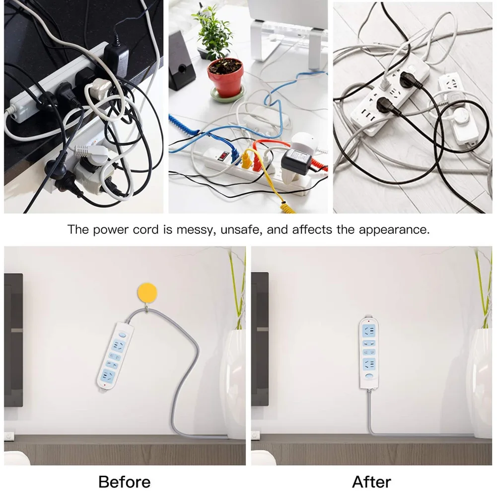 

2 Pcs Self Adhesive Power Strip Holder Wall Mount for WiFi Router Power Strip Remote Control DNJ998