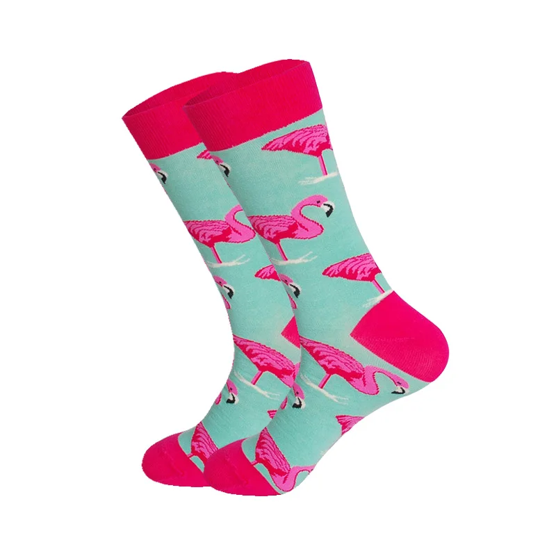 Компрессионные Мужские носки для скейтборда в стиле хип-хоп, Зебра, фламинго, цветные рисунки, забавные брендовые дизайнерские гольфы - Цвет: Waterfowl