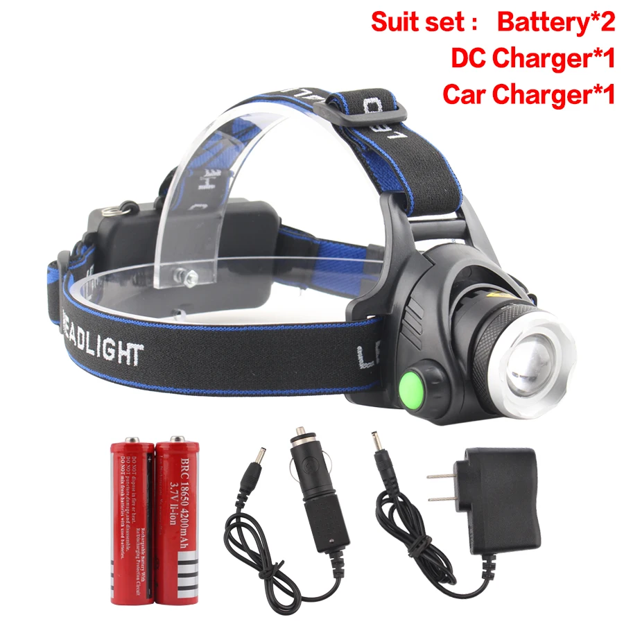Headlamp torch light waterproof camping fishing 18650 battery charging Headlamps 1200LM T6 Bulbs lighting head light headlight - Испускаемый цвет: Option H