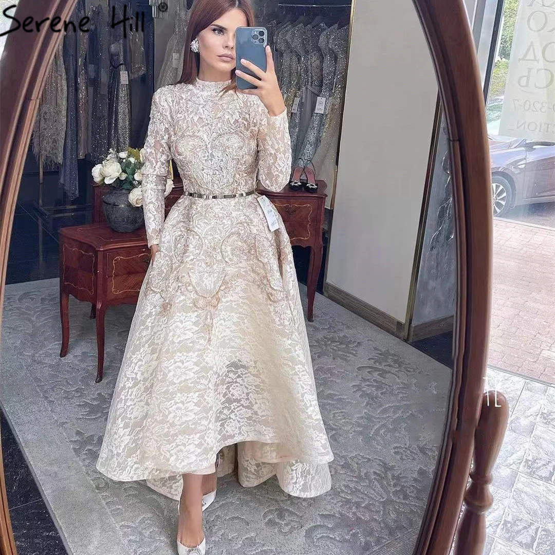 SERENE HILL Customized Black Luxury Beaded A-Line Evening Dress 2026 Long  Sleeves Modest Muslim Women Party Gown CLA70227L - AliExpress 320