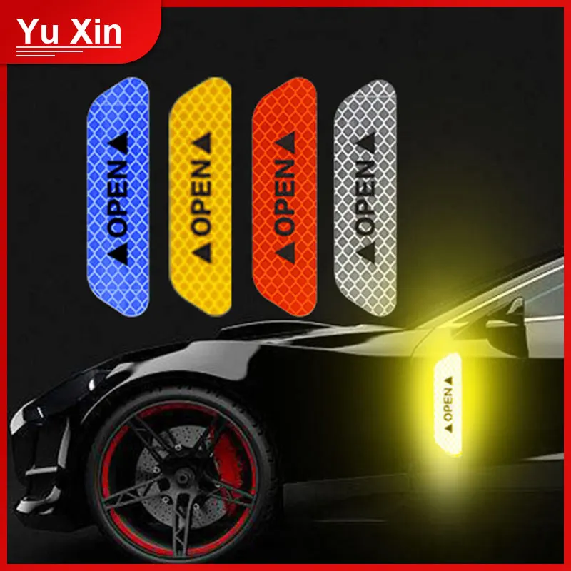 

Waterproof Reflective Warning Car Stickers Car Accessories Decoration Decal Auto Styling Car Sticker Auto Goods For Cars 4pcs