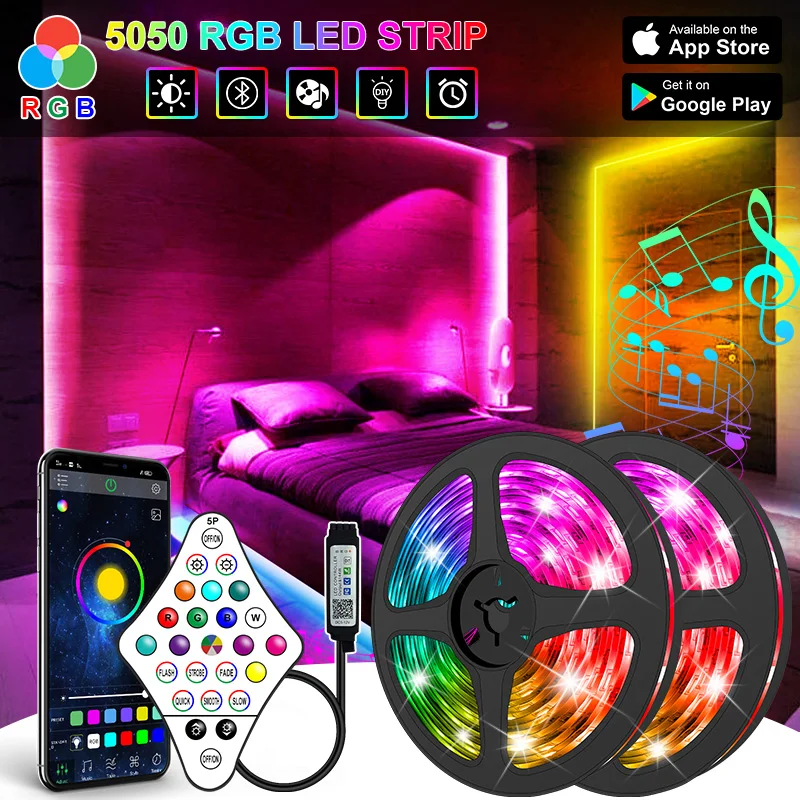 Светодиодная лента RGB 5050 RGBWW 4 в 1 с поддержкой Bluetooth | Лампы и освещение