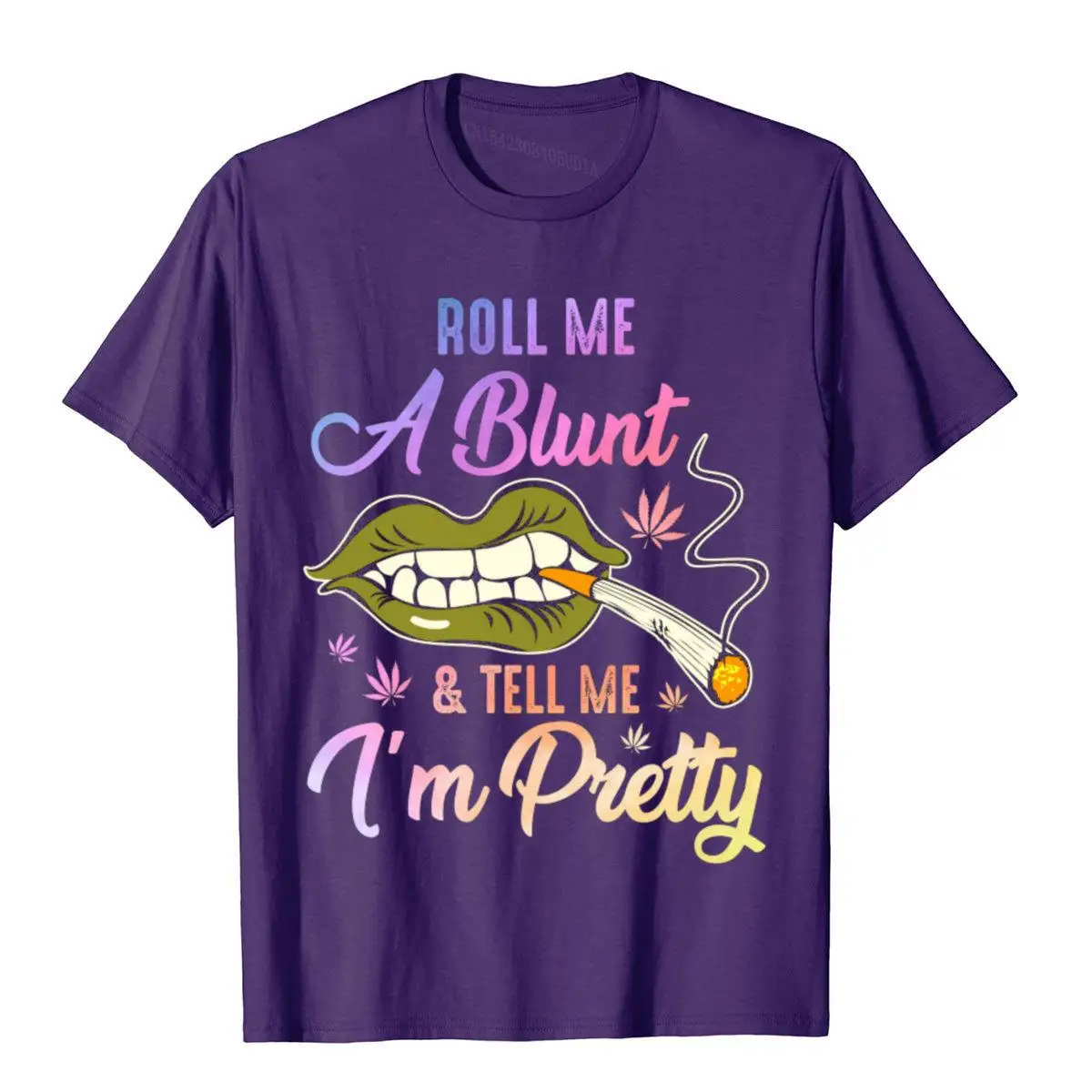 Roll Me A Blunt And Tell Me I'm Pretty Funny Weed Lover Long Sleeve T-Shirt__B11085purple