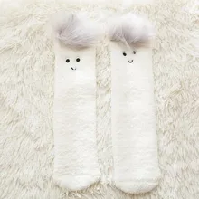 Модные нечеткие носки без пятки с мультипликационным принтом для женщин и девочек; носки-тапочки; пушистые теплые зимние дышащие мягкие носки; 12,18