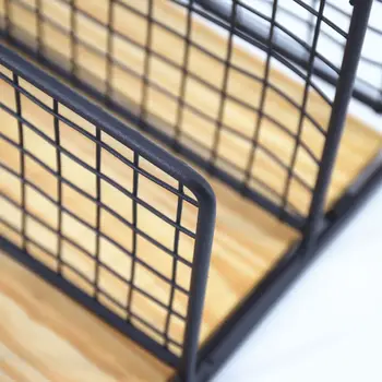 

3 Grid Iron Bookshelf Desktop Bill Document Storage Rack Magazine File Organizer MOLB