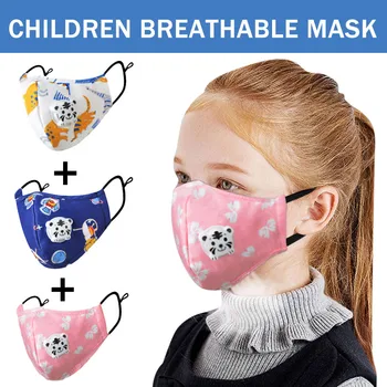 

3PCS Kids Cute Cartoon Face Masks Printe Children's Anti Dust Mouth Mask Reusable Dustproof PM2.5 Filter Respirator Mouth Cover