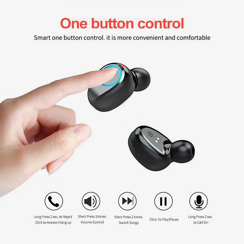 Wireless TWS Earphones Bluetooth Headsets Stereo In Ear Earbuds with Charging Box for Android iPhone Samsung Galaxy LG V40 V30