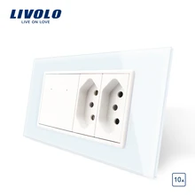 Livolo стандарт США/Австралии серия настенный сенсорный выключатель, 2gy1way переключатель и 2 Бразилия 10A, AC 110-250,7 цвет. Пластиковый ключ, без логотипа