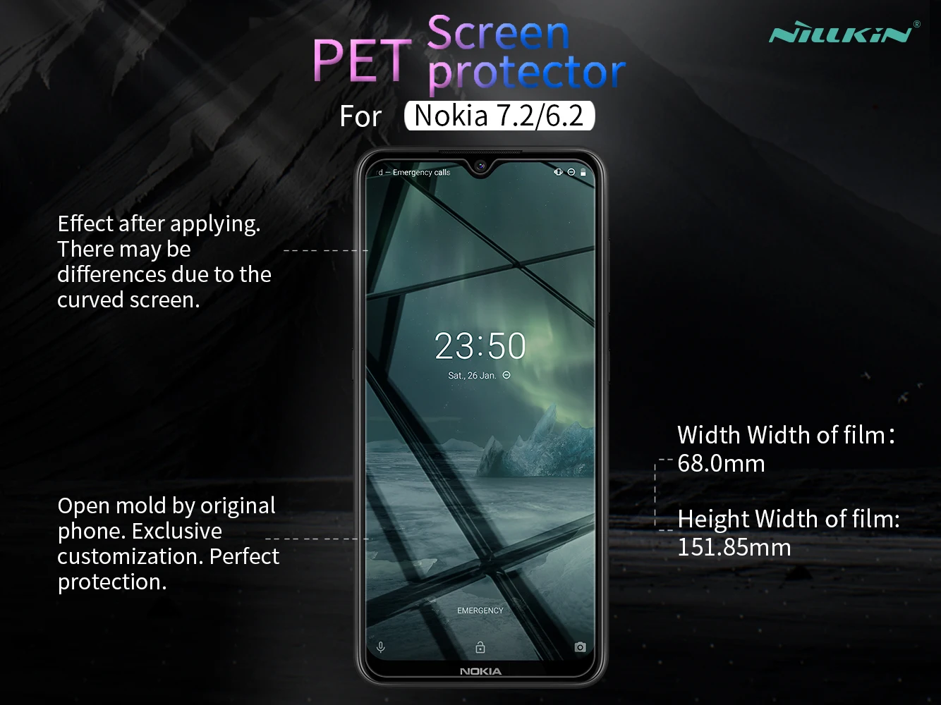 Nillkin для NOKIA 7,2 Защитная пленка для экрана из двух частей для NOKIA 6,2 защитная пленка прозрачная/матовая