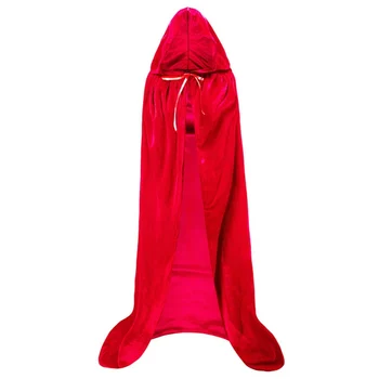 

Hooded Cloak Long Velvet Cape for Christmas Halloween Coats Outwear