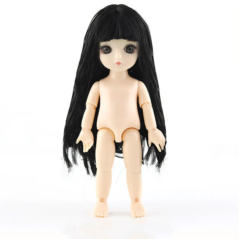 Baby Dolls13 шарнирная подвижная BJD Детская кукла обнаженное тело 15 см Figma модные куклы игрушки для девочек подарок 1/8 DIY игрушки - Цвет: Black B