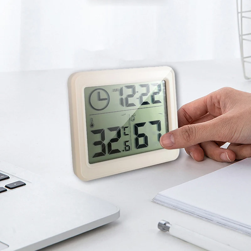 1 шт. термометр гигрометр ультра-тонкий многофункциональный автоматический электронный Температура Влажность монитор часы большой ЖК-экран