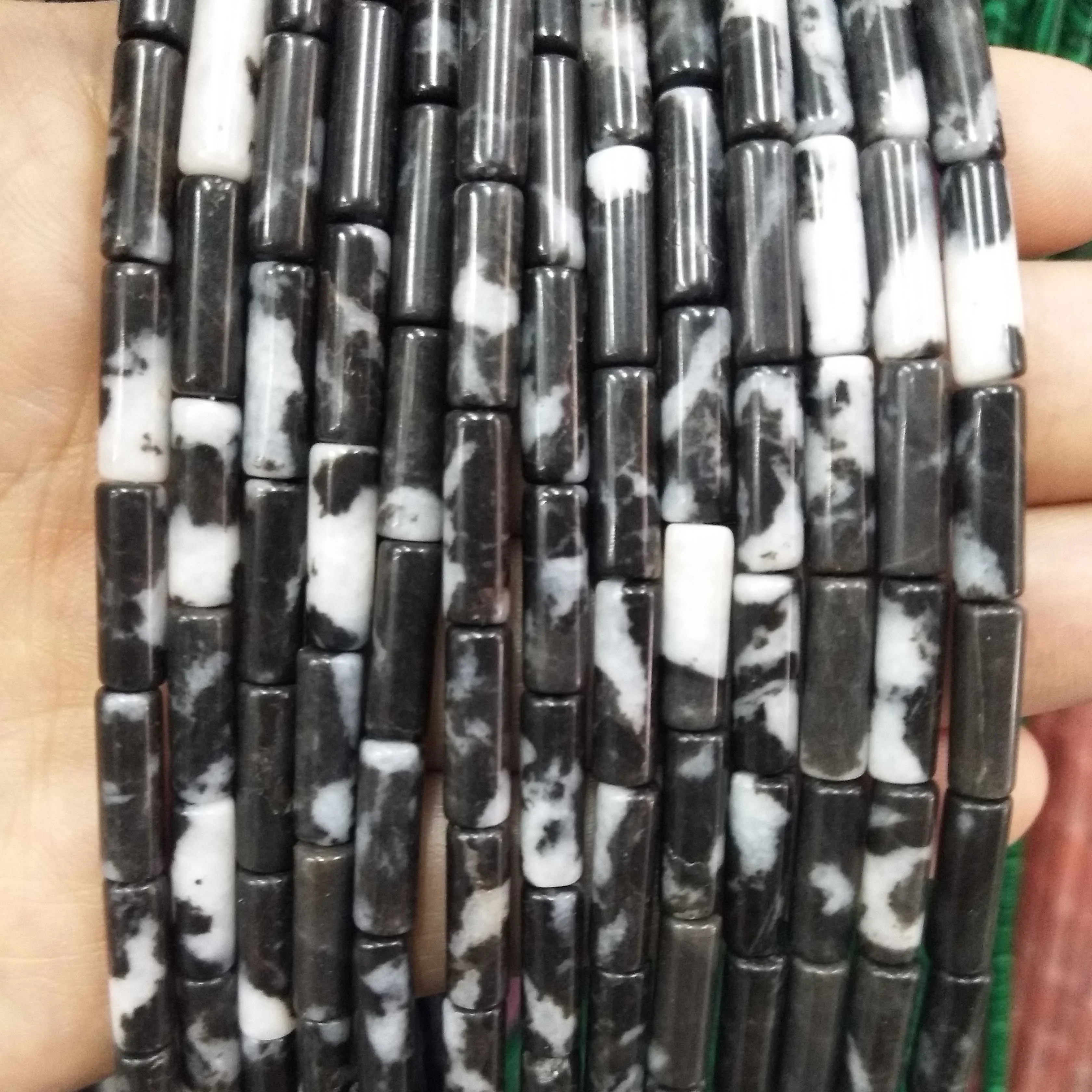 Natural Stone Cylinder Beads: Turquoise, Agate, Lapis Lazuli, and Jasper