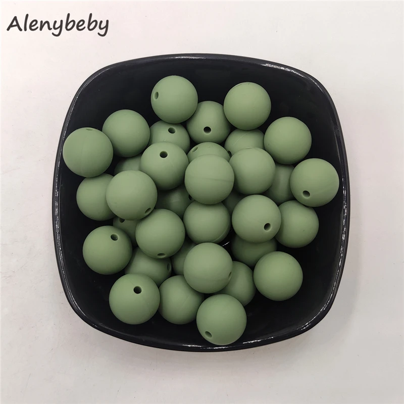 

Food Grade Silicone Round Pearl Beads Teether 12/15mm Baby Teething Necklace DIY Pacifier Chain Care Infan Teether Product