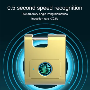

Smart Fingerprint Lock Zinc Alloy Security USB Rechargeable Home Door Padlock For Luggage Cases Backpacks Bag