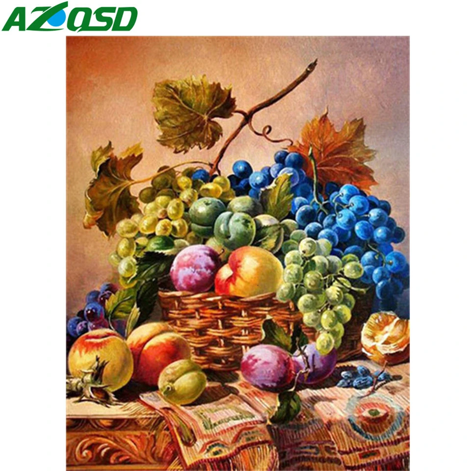 AZQSD краска для масла по номерам холст DIY Фрукты акриловая уникальные подарочные