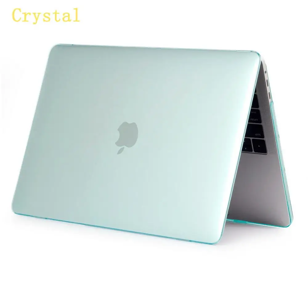 С украшением в виде кристаллов чехол для ноутбука Macbook Air 13 A1466 A1369 за счет сканера отпечатков пальцев A1932 сенсорной панелью для Macbook Air pro retina 11 12 13,3 15,4 дюймов A1706 1708 A1989 A2159 - Цвет: Crystal  Green