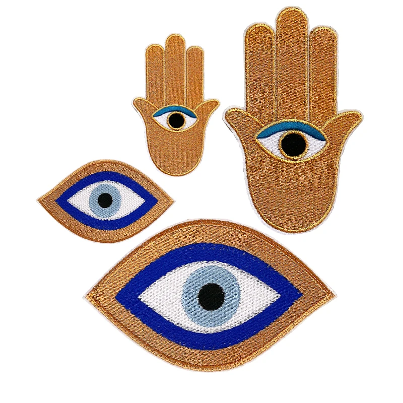 

Wholesale Patches Eye BadgeS Hand Embroidery patches DIY Apparel Accessories Sewing Supplies Iron on patches