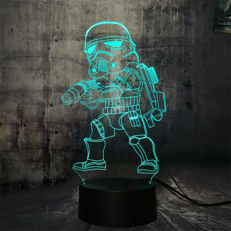 Новый Звездные Войны Имперский Штурмовик 3D светодиодный красочный настольный