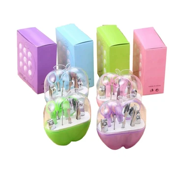 

Nail Care 9Pcs Cutter Cuticle Clipper Pedicure Manicure Set Kit Apple Gift,Professional Finger&Toe Nail Care Scissors Pusher Fas