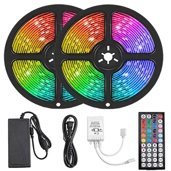 

LED Strip, 10M 300LED Strip SMD 5050 Waterproof Flexible RGB Strip with 44-Key Infrared Remote Control for Home Kitchen Bar Coun