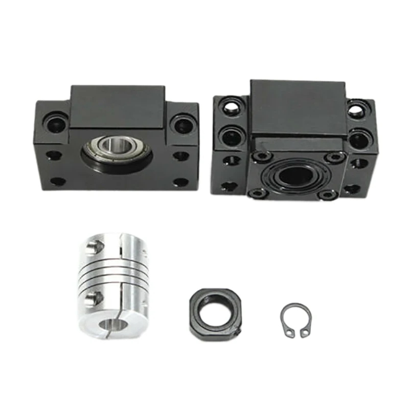 

SFU1605 BK12 BF12 Ball Screw Supports 45 Steel with Coupler + Lock Nuts Clasped
