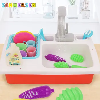 

Baby Pretend Games Simulation Kitchen Toys Play House Toys Plastic Electric Dishwasher Vegetable Set Children Girls Boys Toys