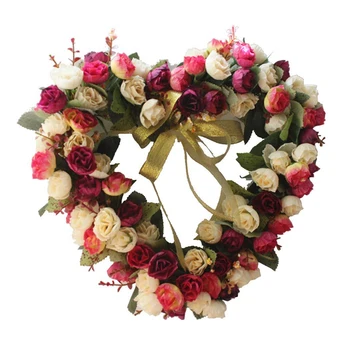 

Rose Garland Heart-Shaped Hanging Garland Art Garland for Family Wedding Anniversary Decoration