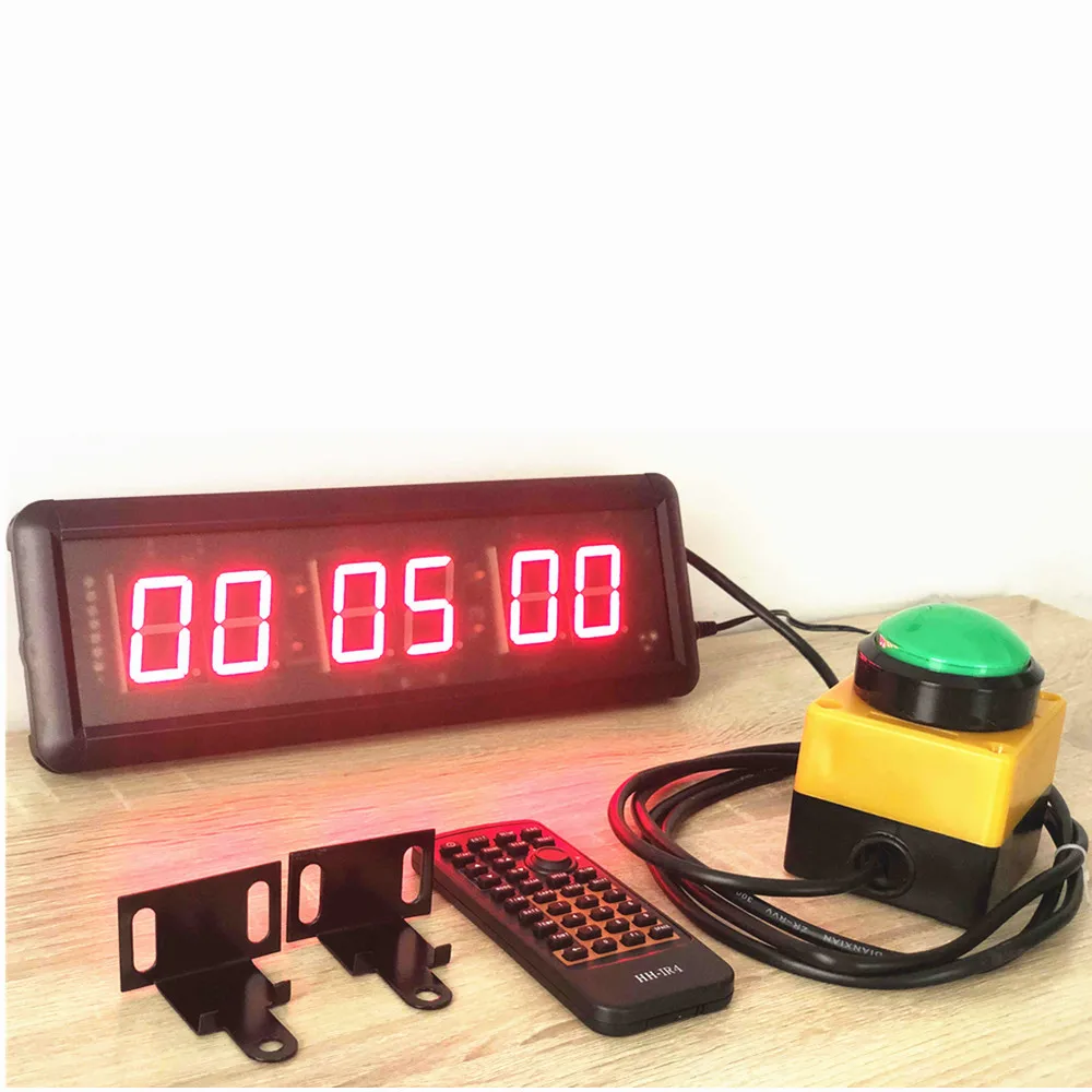 1.5 inch 29cm Button Led Countdown Clock Stopwatch,Line Button Reset，remote Control School Rush Answer Competition Game Timer 